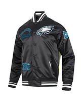 Pro Standard Men's Black Philadelphia Eagles Sublimated Satin Full-Snap Jacket