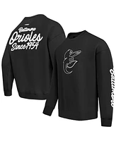 Pro Standard Men's Black Baltimore Orioles Paint The City Dropped Shoulder Pullover Sweatshirt