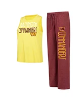 Concepts Sport Women's Burgundy/Gold Washington Commanders Muscle Tank Top Pants Lounge Set