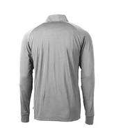 Cutter & Buck Men's Gray Ohio State Buckeyes Adapt Eco Knit Stretch Quarter-Zip Pullover Top