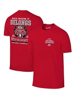 The Victory Men's Scarlet Ohio State Buckeyes College Football Playoff 2024 National Champions Mascot T-Shirt