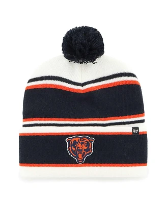 '47 Brand Big Boys and Girls White Chicago Bears Stripling Cuffed Knit Hat with Pom