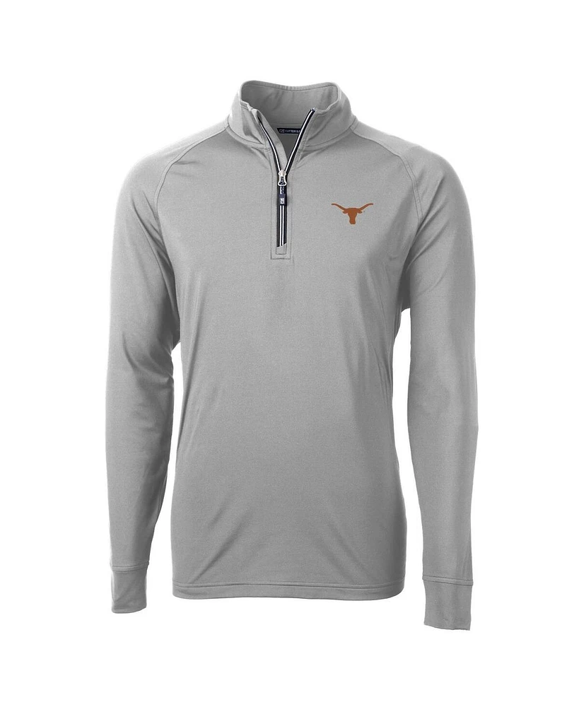 Cutter & Buck Men's Gray Texas Longhorns Adapt Eco Knit Quarter-Zip Pullover Jacket