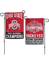 Wincraft Ohio State Buckeyes College Football Playoff 2024 National Champions 12'' x 18'' Double-Sided Garden Flag