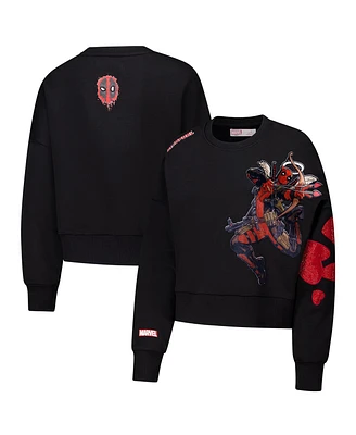 Freeze Max Women's Black Deadpool Comic Panel Loose Fit Pullover Sweatshirt