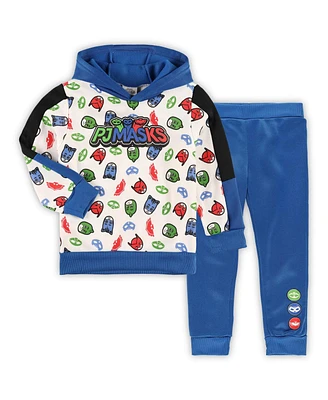 Children's Apparel Network Preschool White Pj Masks Pullover Hoodie and Joggers Set