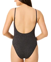 Salt + Cove Juniors' Metallic One-Piece Swimsuit, Exclusively at Macy's