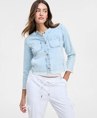 Nautica Jeans Women's Collarless Denim Jacket