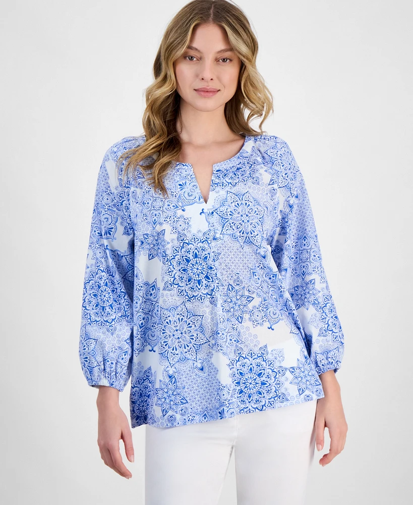 Nautica Jeans Women's Printed Cotton Top