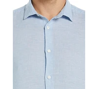 Perry Ellis Men's Solid Long Sleeve Linen Button-Front Shirt