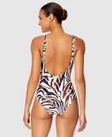 Anne Cole Women's Animal-Print One-Piece Swimsuit