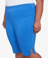 Hearts Of Palm Plus Making Waves Solid Tech Stretch Pull On Skimmer Pants