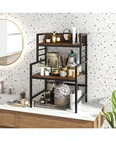 3-Tier Microwave Stand with Storage Shelves Heavy-Duty Metal Frame Rack Organizer