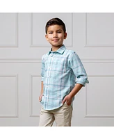 Hope & Henry Boys Linen Long Sleeve Button Down Shirt