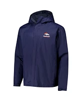 Dunbrooke Men's Navy Denver Broncos Tropic Waterproof Packable Full-Zip Hoodie Jacket