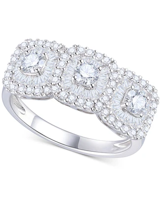 Diamond Triple Halo Ring (1 ct. t.w.) in 14k White Gold