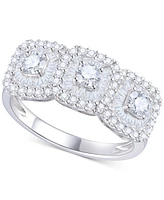 Diamond Triple Halo Ring (1 ct. t.w.) in 14k White Gold