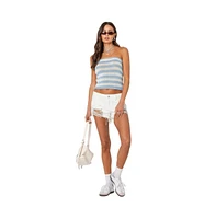 Women's Nox striped crochet tube top