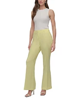 Dkny Petite Mid-Rise Pleated Flare-Leg Pants