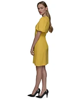 Karl Lagerfeld Paris Women's Bow-Trim A-Line Dress