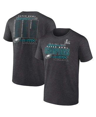 Fanatics Men's Heather Charcoal Philadelphia Eagles Super Bowl Lix Champions Roster Best Teammates T-Shirt