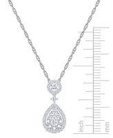 Diamond Drop Pendant Necklace (1/2 ct. t.w.) in 14k White Gold