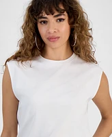 Bar Iii Women's Sleeveless Blouson Tee, Exclusively at Macy's