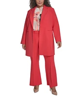 Dkny Plus Notch-Collar One-Button Long Topper