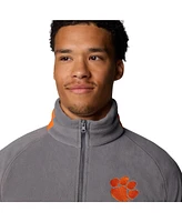 Columbia Men's Gray Clemson Tigers Flanker Iv Fleece Raglan Full-Zip Jacket