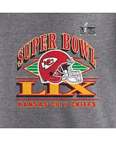 Fanatics Women's Heather Gray Kansas City Chiefs Super Bowl Lix Our Pastime Tri-Blend V-Neck T-Shirt