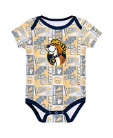 Outerstuff Newborn Navy West Virginia Mountaineers Sunday Comics 3-Pack Bodysuit Set