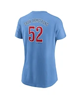 Nike Women's Pete Crow-Armstrong Baby Blue Chicago Cubs Fuse Name Number T-Shirt