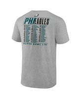 Fanatics Men's Heather Gray Philadelphia Eagles Super Bowl Lix Roster T-Shirt