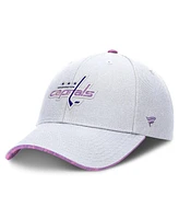 Fanatics Men's White Washington Capitals Authentic Pro Hockey Fights Cancer Adjustable Hat