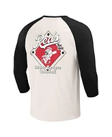 Darius Rucker Collection by Fanatics Men's White Cincinnati Reds Cooperstown Collection Raglan 3/4-Sleeve T-Shirt