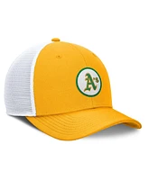 Nike Men's Gold Oakland Athletics Cooperstown Collection Rise Trucker Adjustable Hat