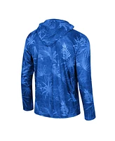 Colosseum Men's Blue Ucla Bruins Palms Printed Lightweight Quarter-Zip Hooded Top