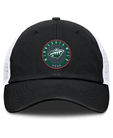 Fanatics Men's Black/White Minnesota Wild Averie Trucker Adjustable Hat