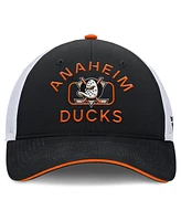 Fanatics Men's Black/White Anaheim Ducks Authentic Pro Rink Trucker Hat