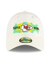 New Era Men's Cream Kansas City Chiefs Super Bowl Lix 9TWENTY Adjustable Hat