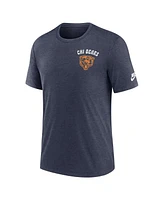 Nike Men's Navy Chicago Bears Rewind 2-Hit Tri-Blend T-Shirt