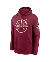 Nike Men's Garnet Florida State Seminoles Basketball Icon Club Fleece Pullover Hoodie