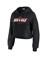 Wear by Erin Andrews Women's Black Cincinnati Bengals Prime Cropped Pullover Hoodie