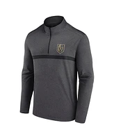 Logo Athletic Men's Heather Charcoal Vegas Golden Knights Head-to-Head Raglan Quarter-Zip Top