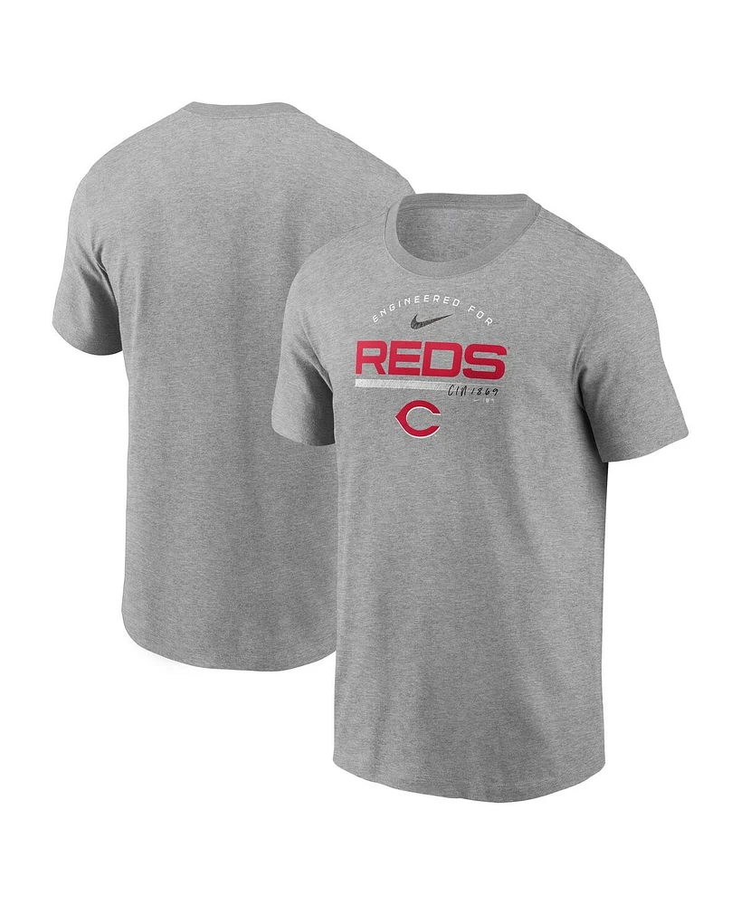 Nike Men's Heather Gray Cincinnati Reds Team Engineered Performance T-Shirt