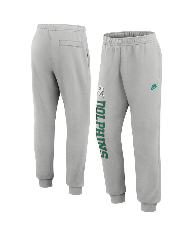 Nike Men's Silver Miami Dolphins Rewind Club Fleece Joggers