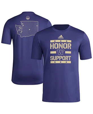 Adidas Men's Purple Washington Huskies Honor Support Pre-Game T-Shirt