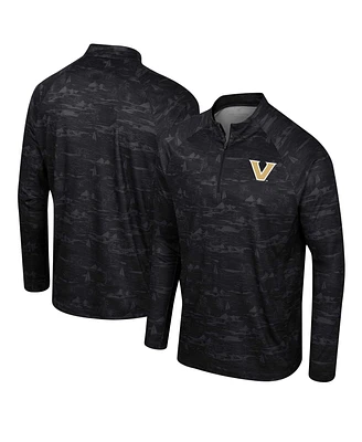 Colosseum Men's Black Vanderbilt Commodores Carson Raglan Quarter-Zip Jacket