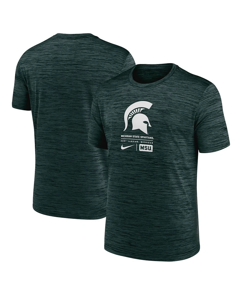 Nike Men's Green Michigan State Spartans Campus Center Block Velocity Performance T-Shirt