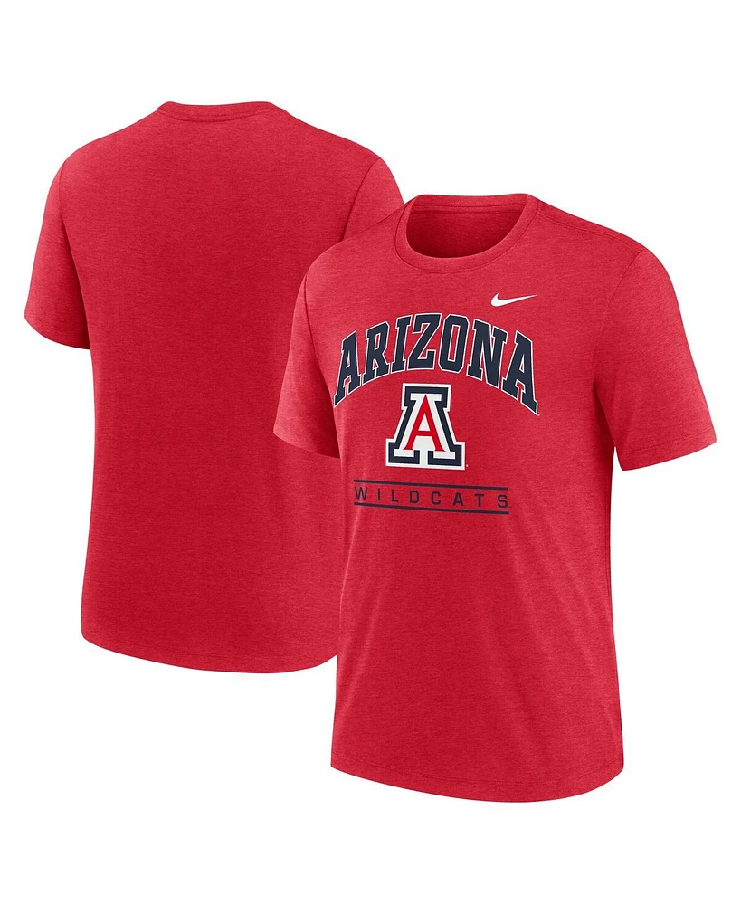 Nike Men's Red Arizona Wildcats Arch Over Logo Tri-Blend T-Shirt